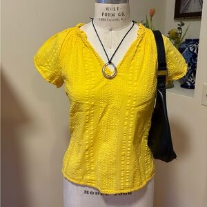 J. Crew Bright Yellow Textured Blouse